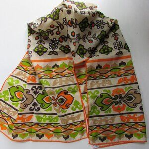 Ben Goodman Oblong Scarf Autumn Colors of Orange and Green